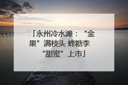 永州冷水滩：“金果”满枝头 蜂糖李“甜蜜”上市