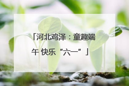 河北鸡泽：童趣端午 快乐“六一”