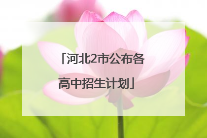 河北2市公布各高中招生计划