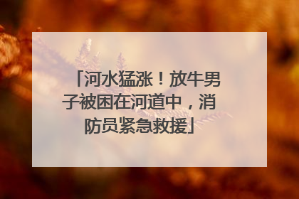 河水猛涨！放牛男子被困在河道中，消防员紧急救援