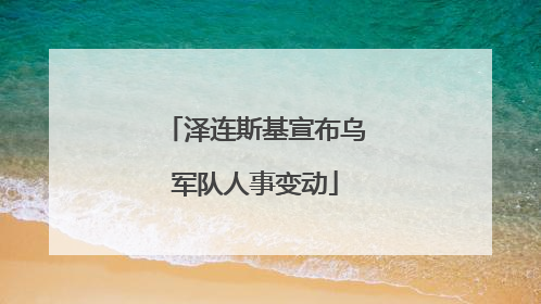 泽连斯基宣布乌军队人事变动