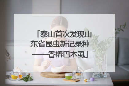 泰山首次发现山东省昆虫新记录种——香椿巴木虱