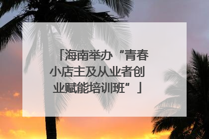 海南举办“青春小店主及从业者创业赋能培训班”