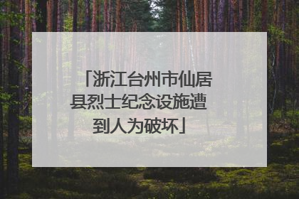 浙江台州市仙居县烈士纪念设施遭到人为破坏