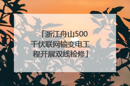 浙江舟山500千伏联网输变电工程开展双线检修