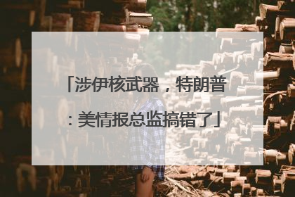 涉伊核武器，特朗普：美情报总监搞错了
