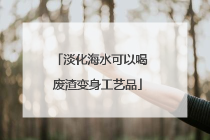 淡化海水可以喝 废渣变身工艺品