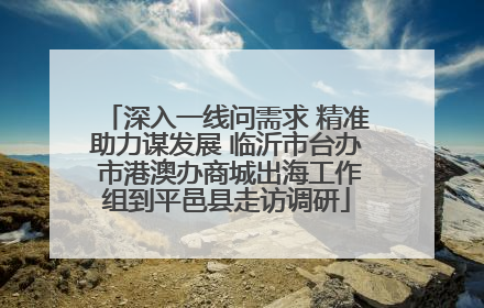 深入一线问需求 精准助力谋发展 临沂市台办 市港澳办商城出海工作组到平邑县走访调研