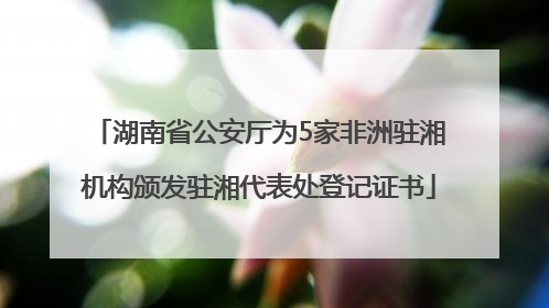 湖南省公安厅为5家非洲驻湘机构颁发驻湘代表处登记证书