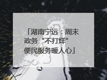 湖南宁远：周末政务“不打烊” 便民服务暖人心