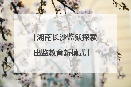 湖南长沙监狱探索出监教育新模式