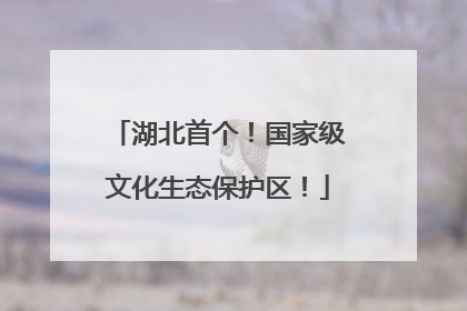 湖北首个！国家级文化生态保护区！
