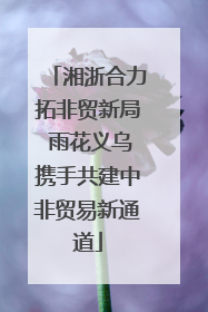 湘浙合力拓非贸新局 雨花义乌携手共建中非贸易新通道