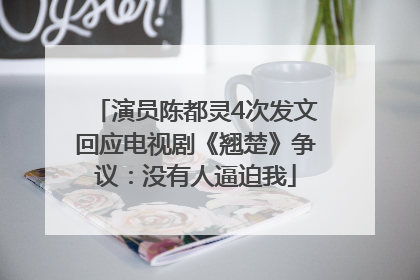 演员陈都灵4次发文回应电视剧《翘楚》争议：没有人逼迫我