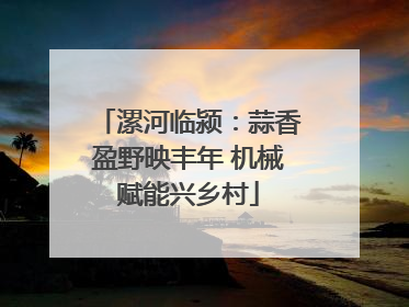 漯河临颍：蒜香盈野映丰年 机械赋能兴乡村