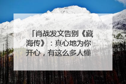 肖战发文告别《藏海传》：真心地为你开心，有这么多人懂你，导演回应“是否有第二季”