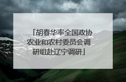 胡春华率全国政协农业和农村委员会调研组赴辽宁调研