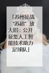 苏州征战“苏超”放大招：公开征集人工智能技术助力足球队