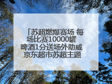 苏超燃爆赛场 每场比赛10000罐啤酒1分送场外助威 京东超市苏超主题会场上线