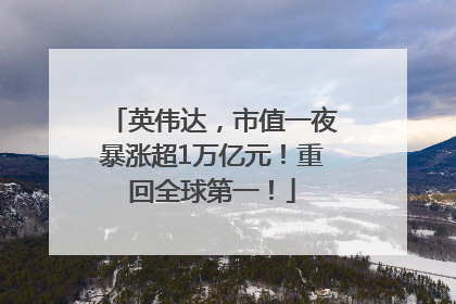 英伟达，市值一夜暴涨超1万亿元！重回全球第一！