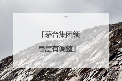 茅台集团领导层有调整