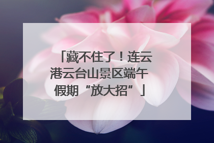 藏不住了！连云港云台山景区端午假期“放大招”