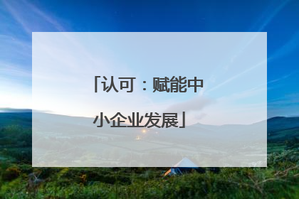 认可：赋能中小企业发展
