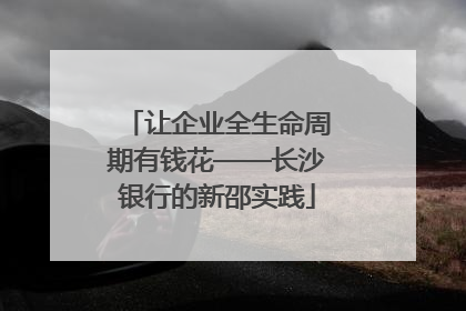 让企业全生命周期有钱花——长沙银行的新邵实践