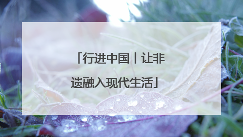 行进中国丨让非遗融入现代生活