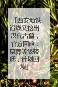 西安地铁沿线又挖出汉代古墓，官方回应：墓葬等级较低，计划回填