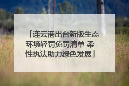 连云港出台新版生态环境轻罚免罚清单 柔性执法助力绿色发展