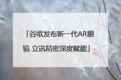 谷歌发布新一代AR眼镜 立讯精密深度赋能