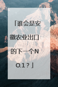 谁会是安徽农业出口的下一个NO.1？