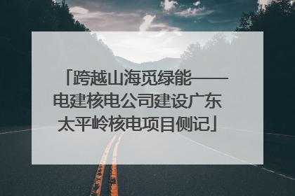 跨越山海觅绿能——电建核电公司建设广东太平岭核电项目侧记