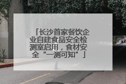 长沙首家餐饮企业自建食品安全检测室启用，食材安全“一测可知”
