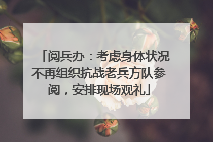 阅兵办：考虑身体状况不再组织抗战老兵方队参阅，安排现场观礼
