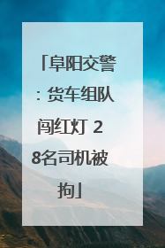 阜阳交警：货车组队闯红灯 28名司机被拘