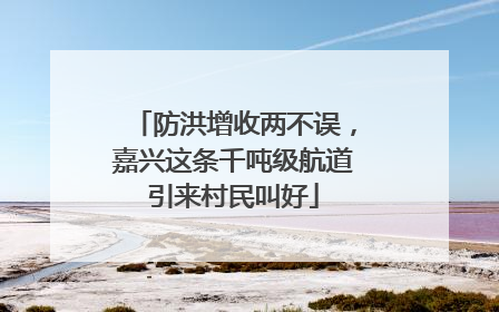 防洪增收两不误，嘉兴这条千吨级航道引来村民叫好