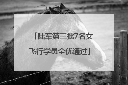 陆军第三批7名女飞行学员全优通过