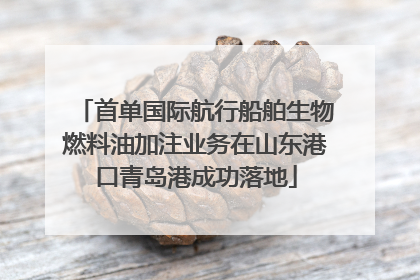 首单国际航行船舶生物燃料油加注业务在山东港口青岛港成功落地