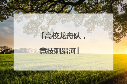 高校龙舟队，竞技刺猬河