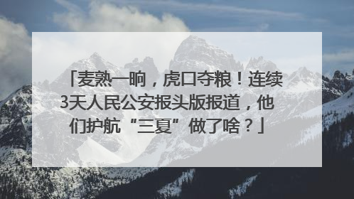 麦熟一晌，虎口夺粮！连续3天人民公安报头版报道，他们护航“三夏”做了啥？