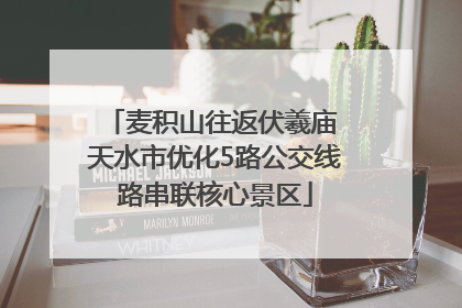 麦积山往返伏羲庙 天水市优化5路公交线路串联核心景区