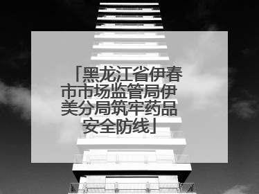 黑龙江省伊春市市场监管局伊美分局筑牢药品安全防线