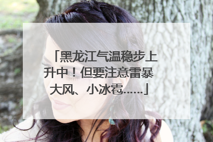 黑龙江气温稳步上升中！但要注意雷暴大风、小冰雹……