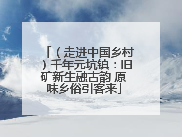 （走进中国乡村）千年元坑镇：旧矿新生融古韵 原味乡俗引客来