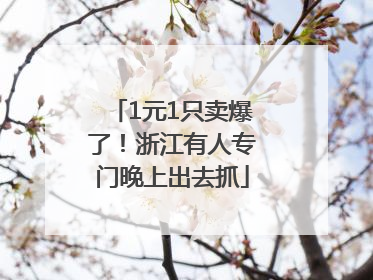 1元1只卖爆了！浙江有人专门晚上出去抓