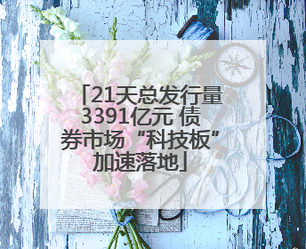 21天总发行量3391亿元 债券市场“科技板”加速落地