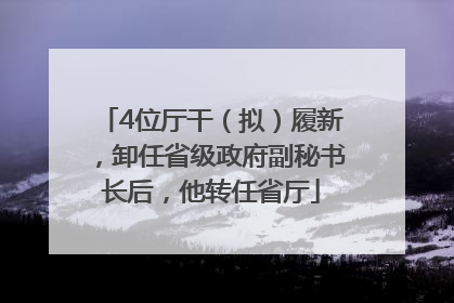 4位厅干（拟）履新，卸任省级政府副秘书长后，他转任省厅