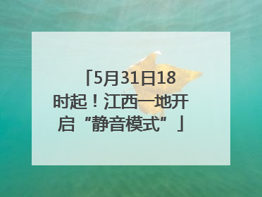5月31日18时起！江西一地开启“静音模式”
